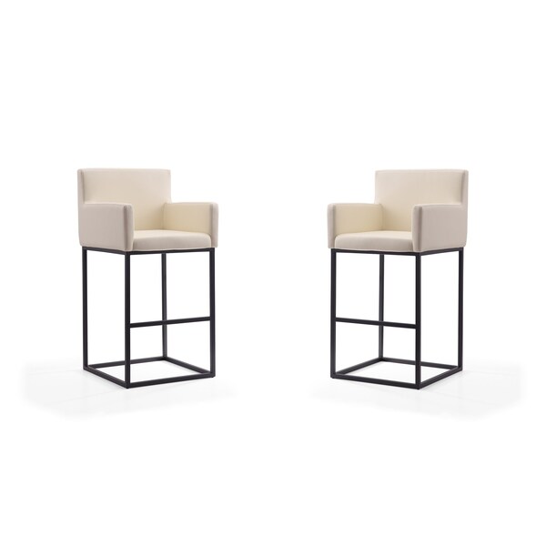Manhattan Comfort Ambassador Barstool in Cream and Black, PK2 2-BS017-CR - main